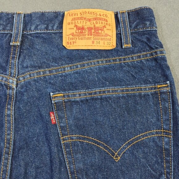 Levi's VTG Jeans Men's 34x32 Fits 33x32 Blue 517 Boot Cut Denim Made In USA - Picture 1 of 10